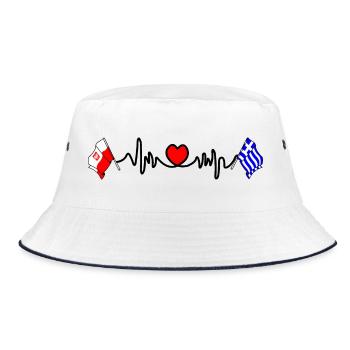 Cardio heart Drapeau Pologne, drapeau Grèce - Bob - blanc/marine - Devant