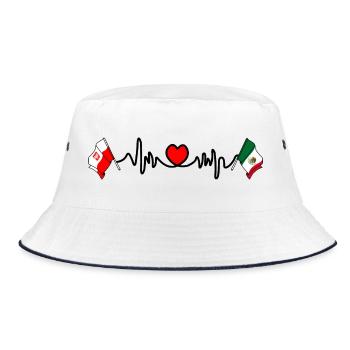 Cardio cardiaque Drapeau Pologne, drapeau Mexique - Bob - blanc/marine - Devant