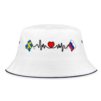 Cardio heart Drapeau Suède, drapeau Russie - Bob - blanc/marine - Devant