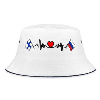 Cardio heart Drapeau Finlande, drapeau Russie - Bob - blanc/marine - Devant