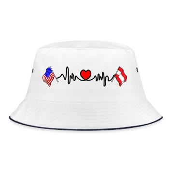 Cardio cardio drapeau USA et drapeau Autriche - Bob - blanc/marine - Devant
