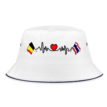 Cardio heart Drapeau Belgique Thaïlande - Bob - blanc/marine - Devant