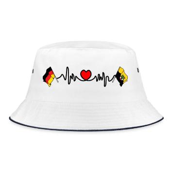 Cardio heart Drapeau Allemagne, drapeau saxe-anhalt - Bob - blanc/marine - Devant