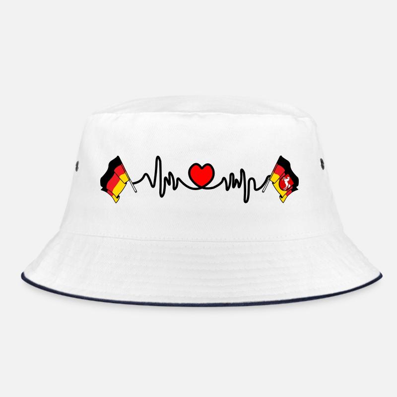 Cardio heart Flag Germany, flag Lower Saxony Bucket Hat