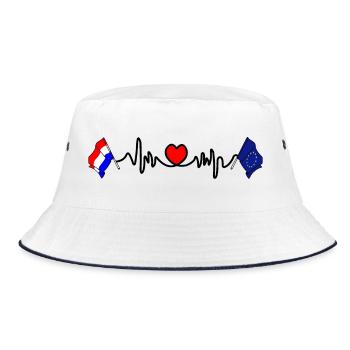 Cardio heart Drapeau Pays-Bas drapeau Europe - Bob - blanc/marine - Devant