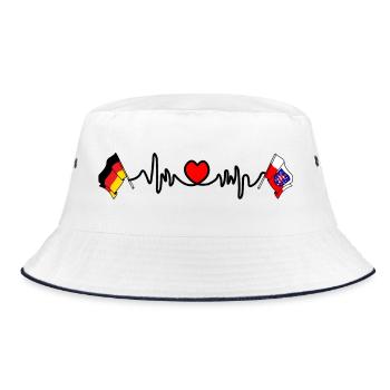 Cardio heart Flag Germany, Thuringia - Bucket Hat - white/navy - Front