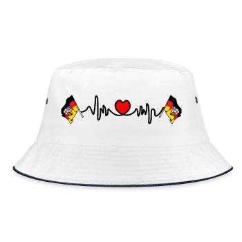 Heart rate cardio for Saarland - Bucket Hat - white/navy - Front