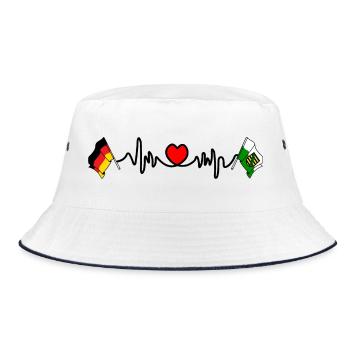 Cardio heart avec drapeau Allemagne et drapeau Saxe - Bob - blanc/marine - Devant