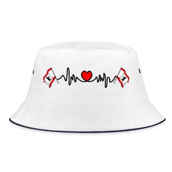 Herzfrequenz-Cardio für Berlin - Bucket Hat - Weiß/Navy - Vorne