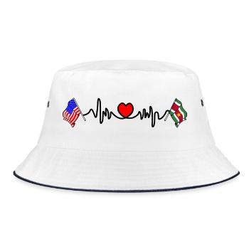 Cardio heart avec drapeau des États-Unis et drapeau du Suriname - Bob - blanc/marine - Devant