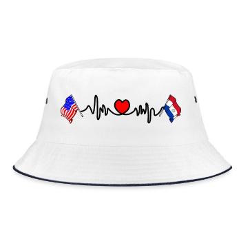 Cardio coeur Drapeau USA, drapeau Paraguay - Bob - blanc/marine - Devant