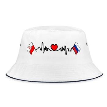 Cardio cardiaque Drapeau Pologne, Russie - Bob - blanc/marine - Devant