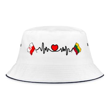 Cardio cardiaque Drapeau Pologne, Lituanie - Bob - blanc/marine - Devant