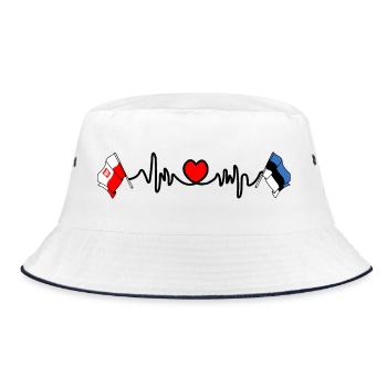Cardio cardiaque Drapeau Pologne, Estonie - Bob - blanc/marine - Devant