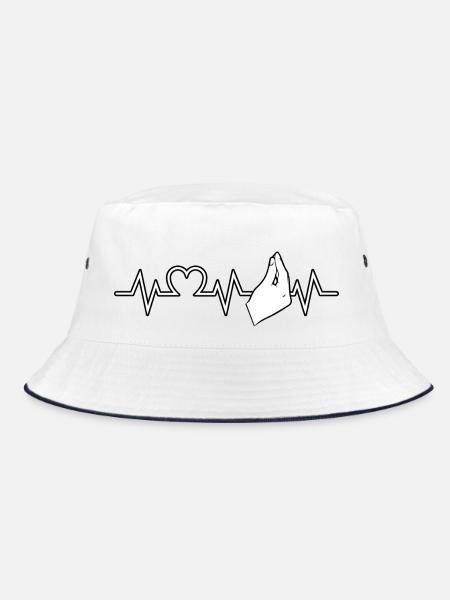 Italien Italiener Herzschlag Vaffanculo - Bucket Hat - Weiß/Navy