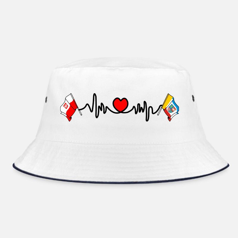Cardio heart avec drapeau de la Pologne, drapeau de la Sainte-Croix - Bob - blanc/marine