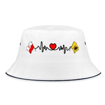 Cardio cardiaque avec drapeau Pologne, Poméranie - Bob - blanc/marine - Devant