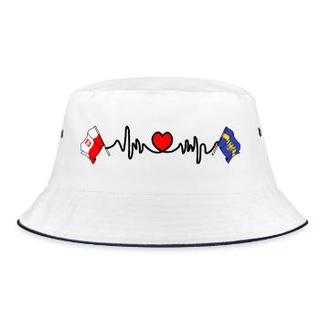 Cardio Heart Drapeau Pologne, Drapeau Silésie - Bob - blanc/marine - Devant