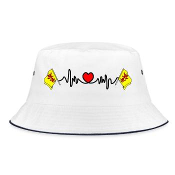 Herzfrequenz-Cardio für die Provinz Südholland - Bucket Hat - Weiß/Navy - Vorne