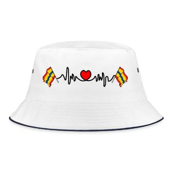Herzfrequenz-Cardio für die Provinz Overijssel - Bucket Hat - Weiß/Navy - Vorne