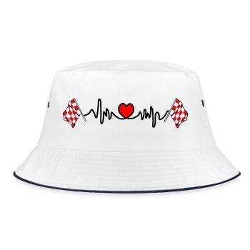Heart rate cardio for the province of North Brabant - Bucket Hat - white/navy - Front