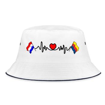 Cardio coeur Drapeau Pays-Bas, Hollande du Nord - Bob - blanc/marine - Devant