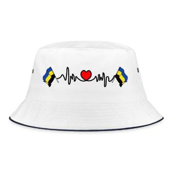 Herzfrequenz-Cardio für die Provinz Gelderland - Bucket Hat - Weiß/Navy - Vorne