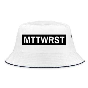 MTTWRST Typo Black Reverse - Bucket Hat - Weiß/Navy - Vorne