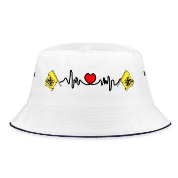Heart rate cardio for Flanders, Belgium - Bucket Hat - white/navy - Front