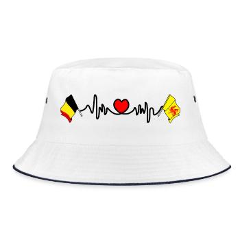 Cardio cœur Drapeau de la Belgique, drapeau de la Wallonie - Bob - blanc/marine - Devant