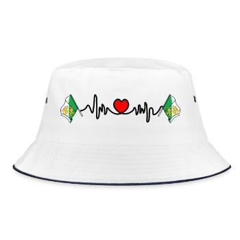 Herzfrequenz Cardio für Thurgau Schweiz - Bucket Hat - Weiß/Navy - Vorne