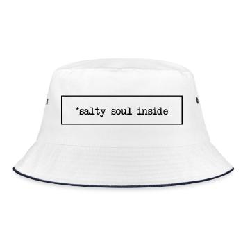 salty soul inside - Bucket Hat - Weiß/Navy - Vorne