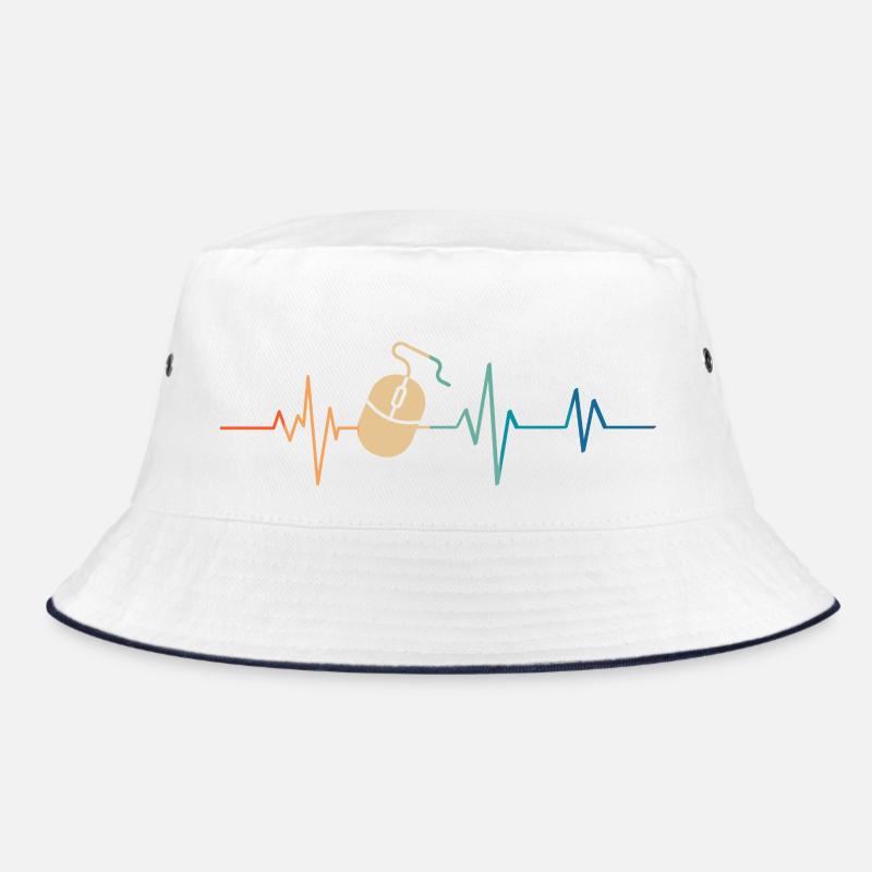 Heartbeat Retro Computermaus Bucket Hat
