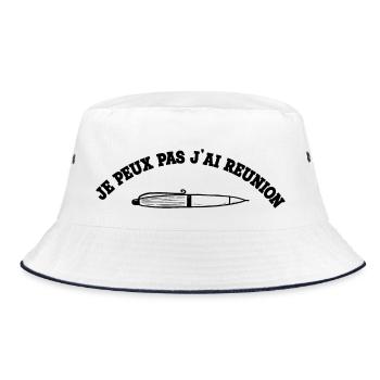 I can't I have a meeting - Bucket Hat - white/navy - Front