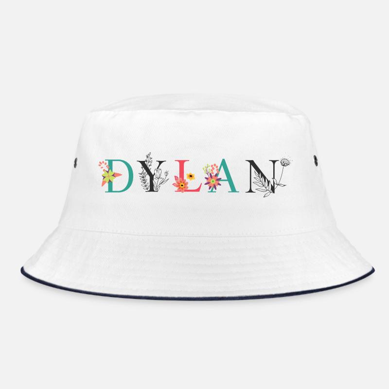 Art du nom DYLAN avec des fleurs brodées Bob