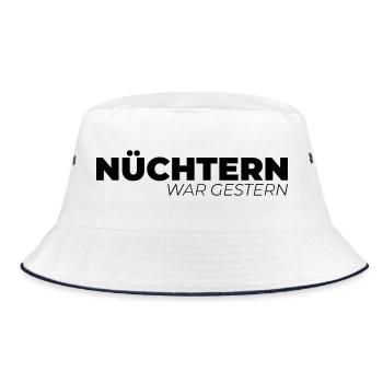 Nüchtern war gestern - Bucket Hat - Weiß/Navy - Vorne