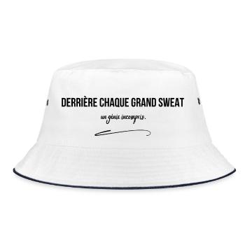 Derrière chaque grand sweat un génie incompris - Bob - blanc/marine - Devant