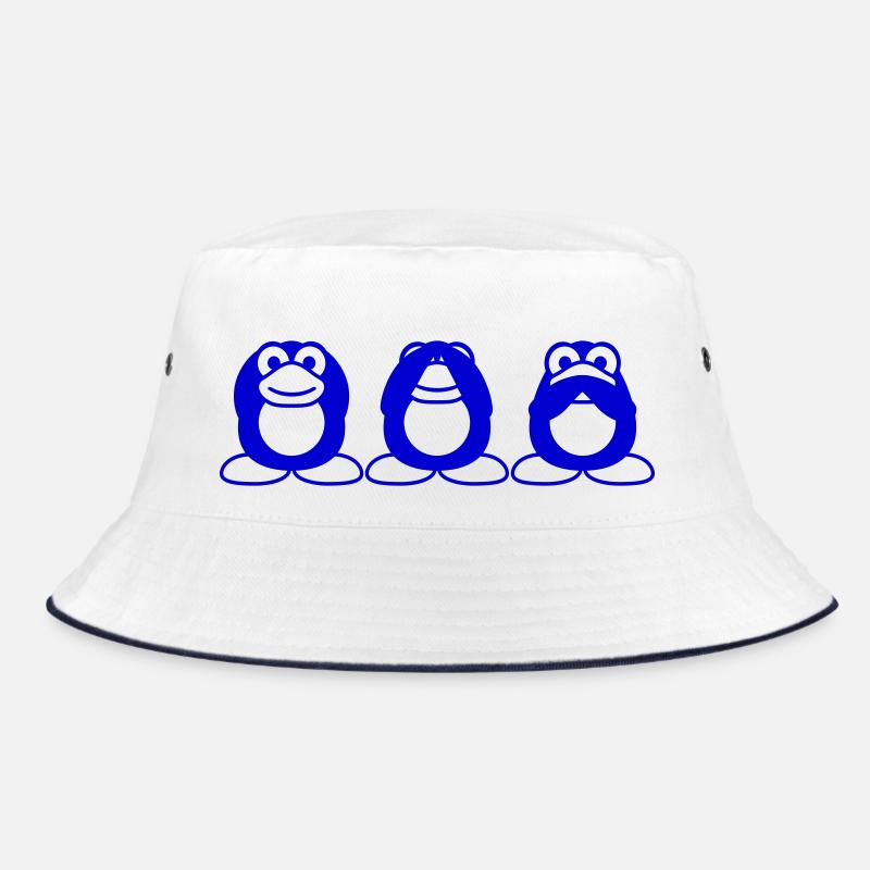 Three wise penguins don't hear anything say team Bucket Hat