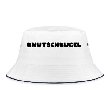 Knutschkugel - kleines Auto - Bucket Hat - Weiß/Navy - Vorne