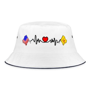Cardio heart avec drapeau des États-Unis et drapeau du Nouveau-Mexique - Bob - blanc/marine - Devant