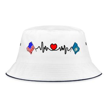 Cardio heart avec drapeau des États-Unis et du Dakota du Sud - Bob - blanc/marine - Devant