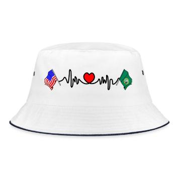 Cardio heart avec drapeau des États-Unis et drapeau de Washington - Bob - blanc/marine - Devant