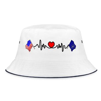 Cardio heart avec drapeau des États-Unis et drapeau de l’Indiana - Bob - blanc/marine - Devant