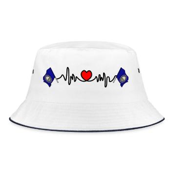 Heart rate cardio for New Hampshire - Bucket Hat - white/navy - Front