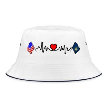 Cardio cardiaque avec drapeau des États-Unis et drapeau du Vermont - Bob - blanc/marine - Devant