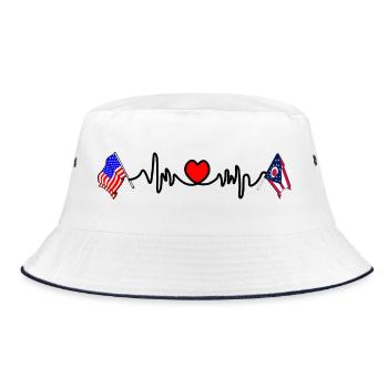 Cardio heart avec drapeau des États-Unis et drapeau de l’Ohio - Bob - blanc/marine - Devant