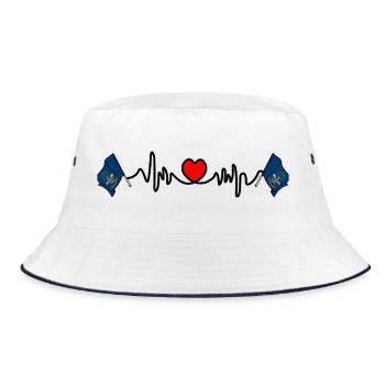 Herzfrequenz-Cardio für North Dakota - Bucket Hat - Weiß/Navy - Vorne