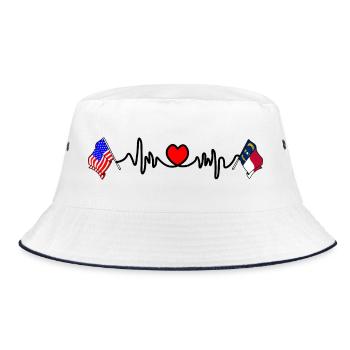 Cardio heart avec drapeau des États-Unis et drapeau de la Caroline du Nord - Bob - blanc/marine - Devant