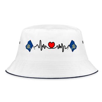 Blekinge, Sweden – Love in every heartbeat - Bucket Hat - white/navy - Front