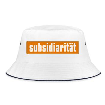 Abstract color explosion on canvas - Bucket Hat - white/navy - Front